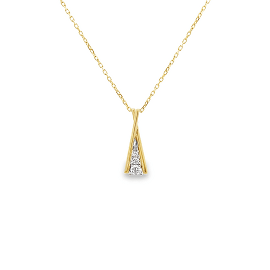 Vardy's Collection Diamond Pendant in 14K Yellow and White Gold (0.1ct)