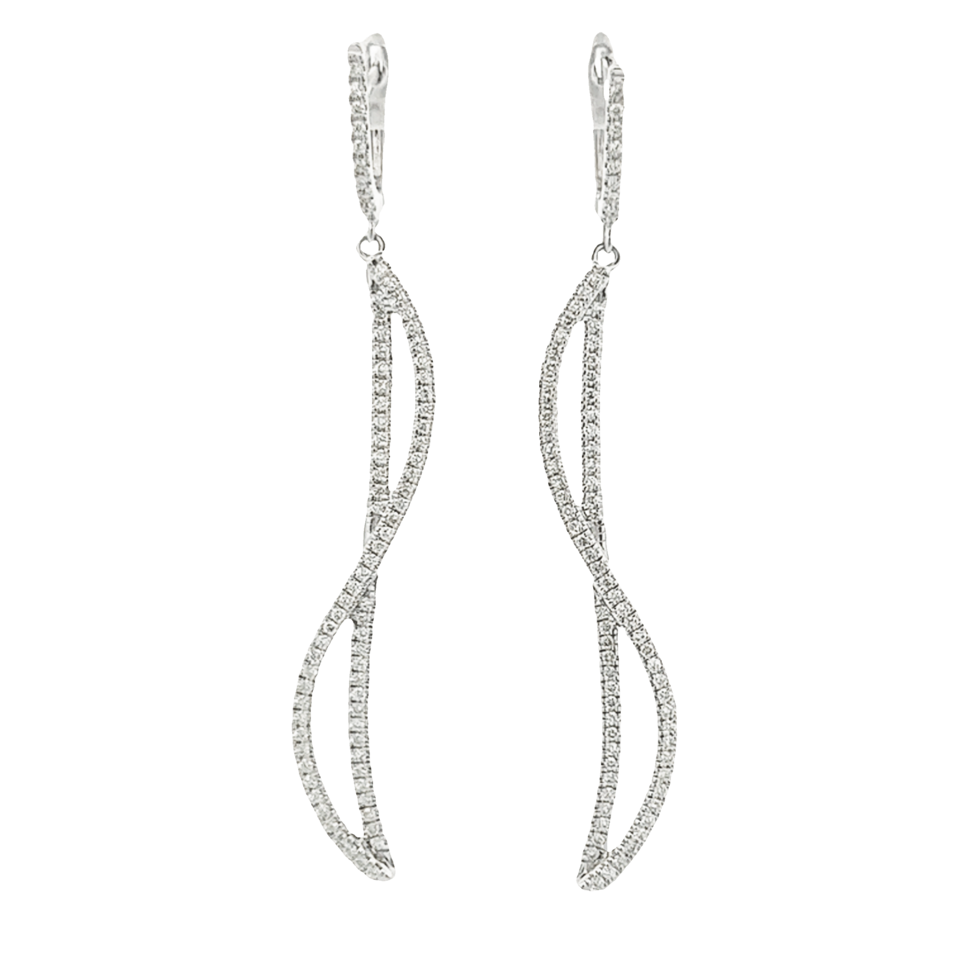 Vardy's Collection Drop 63418 Earrings in 14K White Gold (0.78ct)