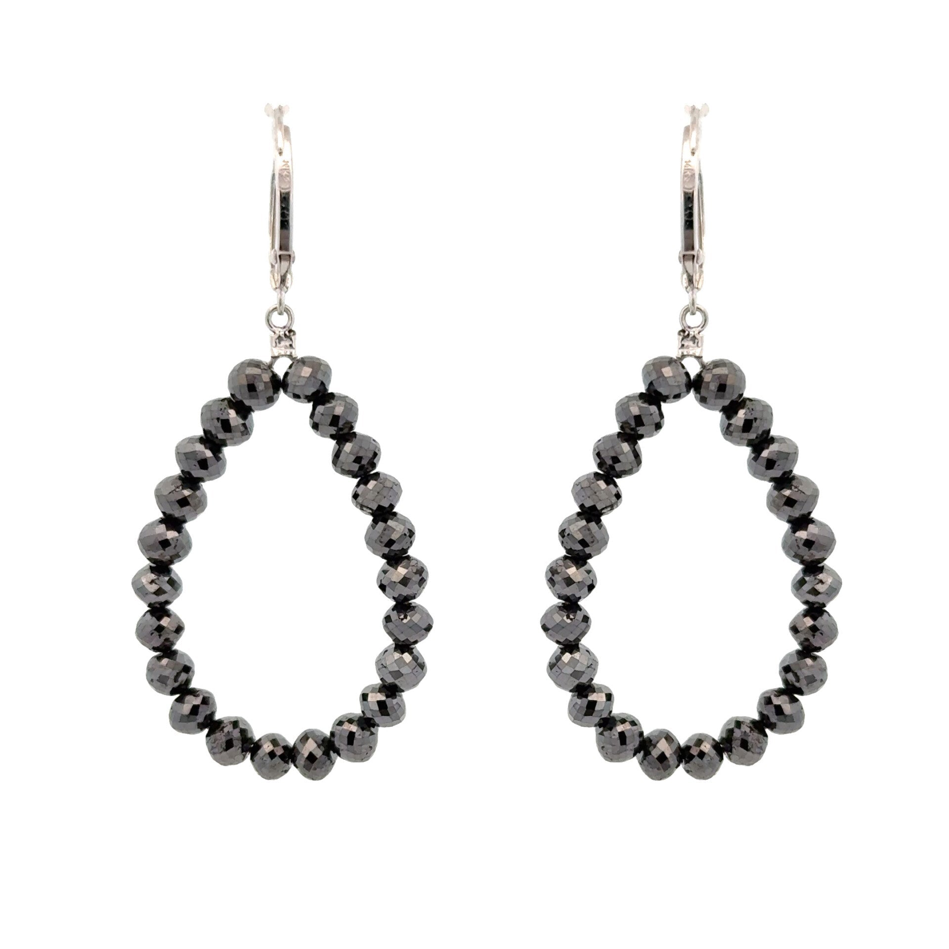 Vardy's Collection Drop Black Diamond Earrings in 14K White Gold (20.80ct)