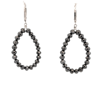 Vardy's Collection Drop Black Diamond Earrings in 14K White Gold (20.80ct)