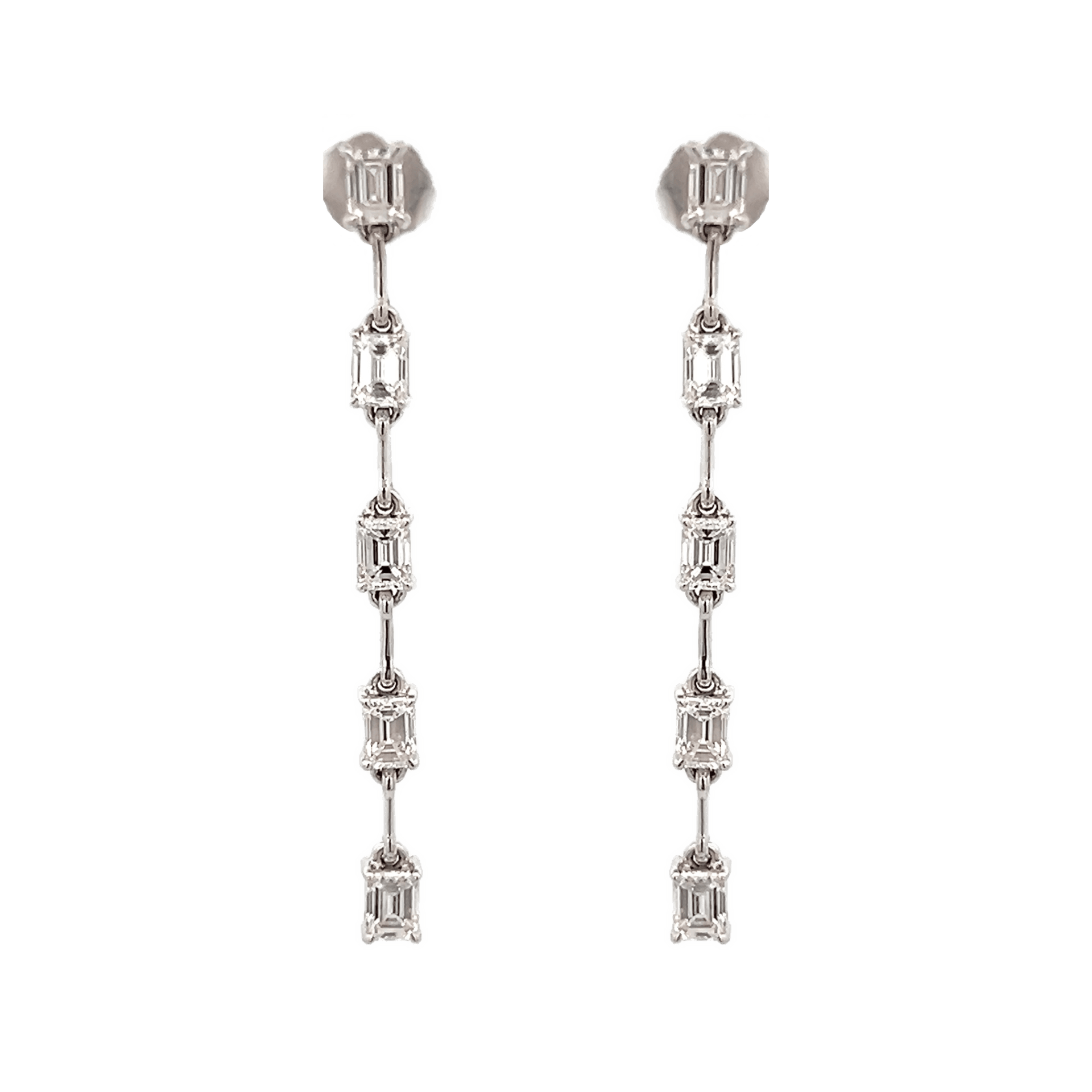 Vardy's Collection Drop Earrings with 1.85ct White Diamond in 18K White Gold
