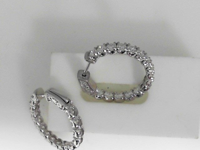 Vardy's Collection F VS1 3.00 Medium Hoop Earrings in 14K White Gold (3ct)