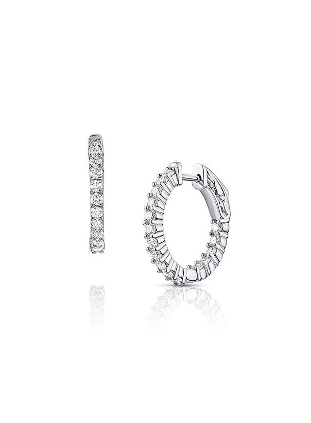 Vardy's Collection F VS1 3.00 Medium Hoop Earrings in 14K White Gold (3ct)