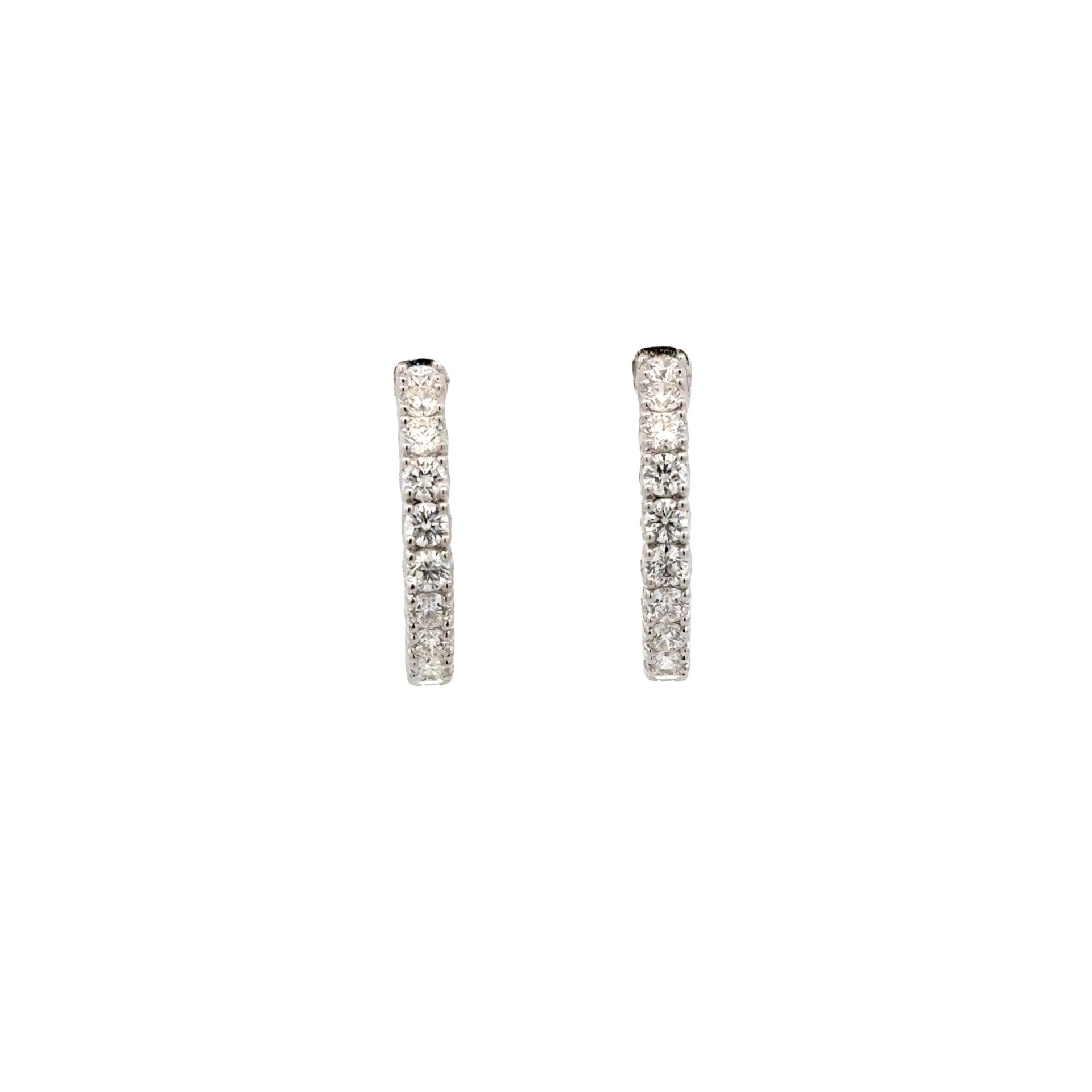 Vardy's Collection F VS1 3.00 Medium Hoop Earrings in 14K White Gold (3ct)