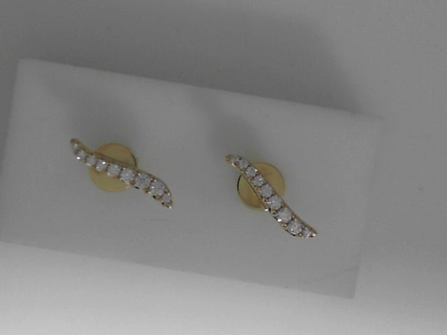 Vardy's Collection French Cut Pave Diamond Stud Earrings in 18K Yellow Gold (0.28ct)