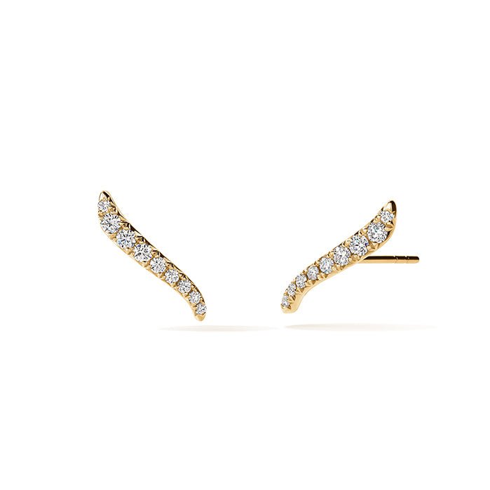 Vardy's Collection French Cut Pave Diamond Stud Earrings in 18K Yellow Gold (0.28ct)