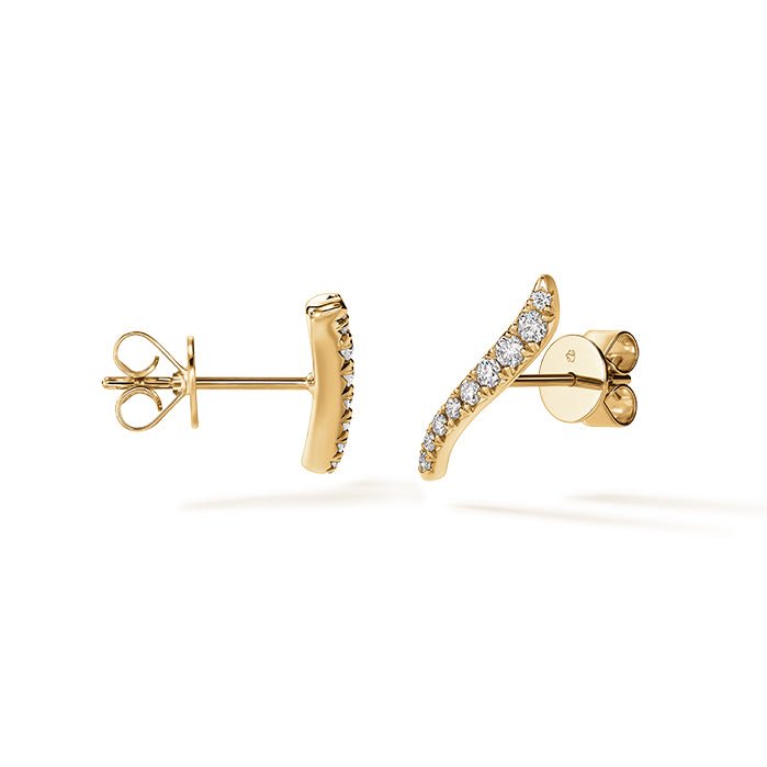 Vardy's Collection French Cut Pave Diamond Stud Earrings in 18K Yellow Gold (0.28ct)
