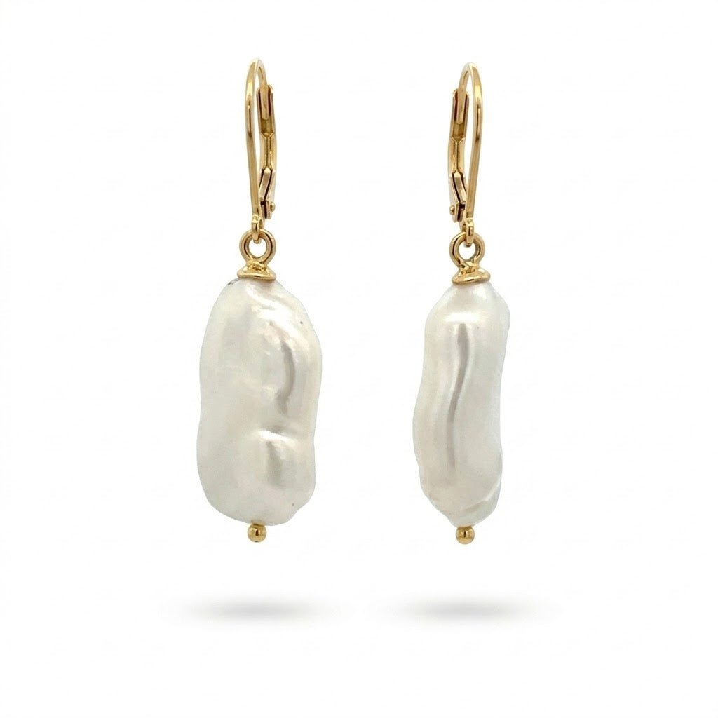 Vardy's Collection Fresh Water Pearl Drop Earrings in 14K White Gold