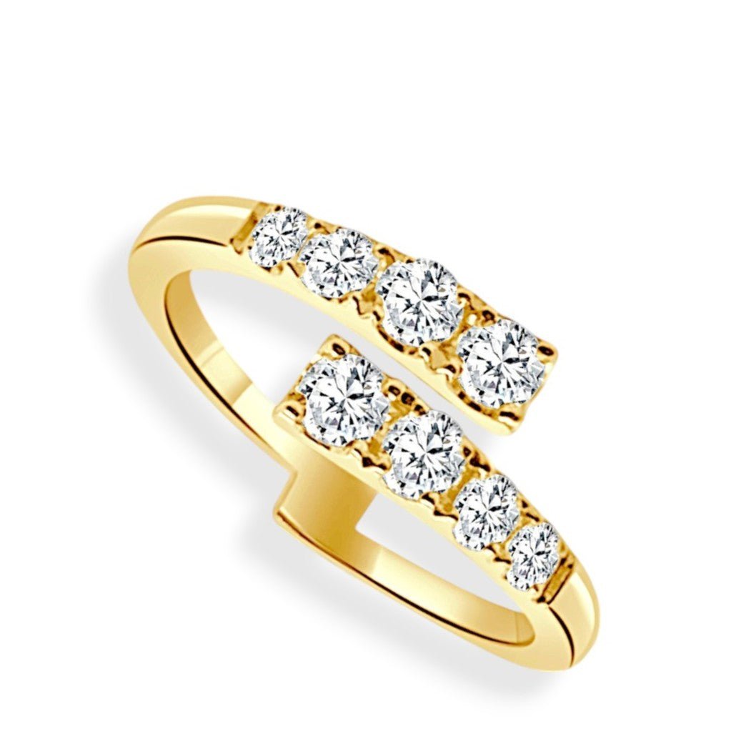 Vardy's Collection Half Polish Flush Bypass Ring in 14K Yellow Gold (0.52ct)