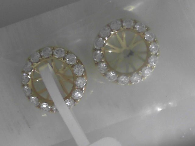 Vardy's Collection Halo Setting Diamond Jacket Earrings in 18K Yellow Gold (1.04ctw)