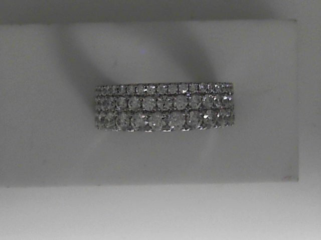 Vardy's Collection Heart On Fire Cut Triple Row 1.6ct Fashion Ring in 18K White Gold