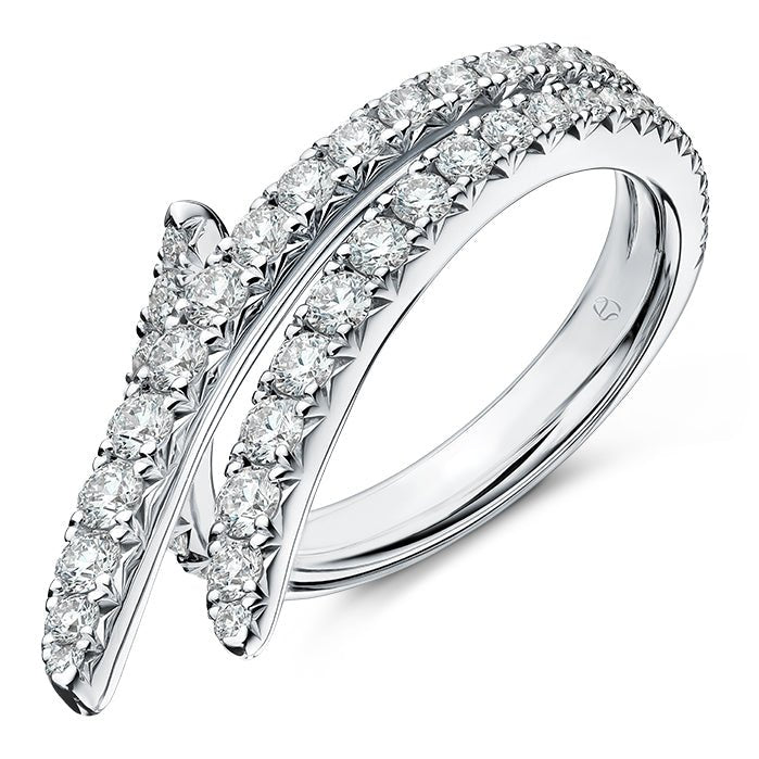 Vardy's Collection Heart on Fire Diamond Triple Row Fashion Ring in Platinum (1.33ctw)