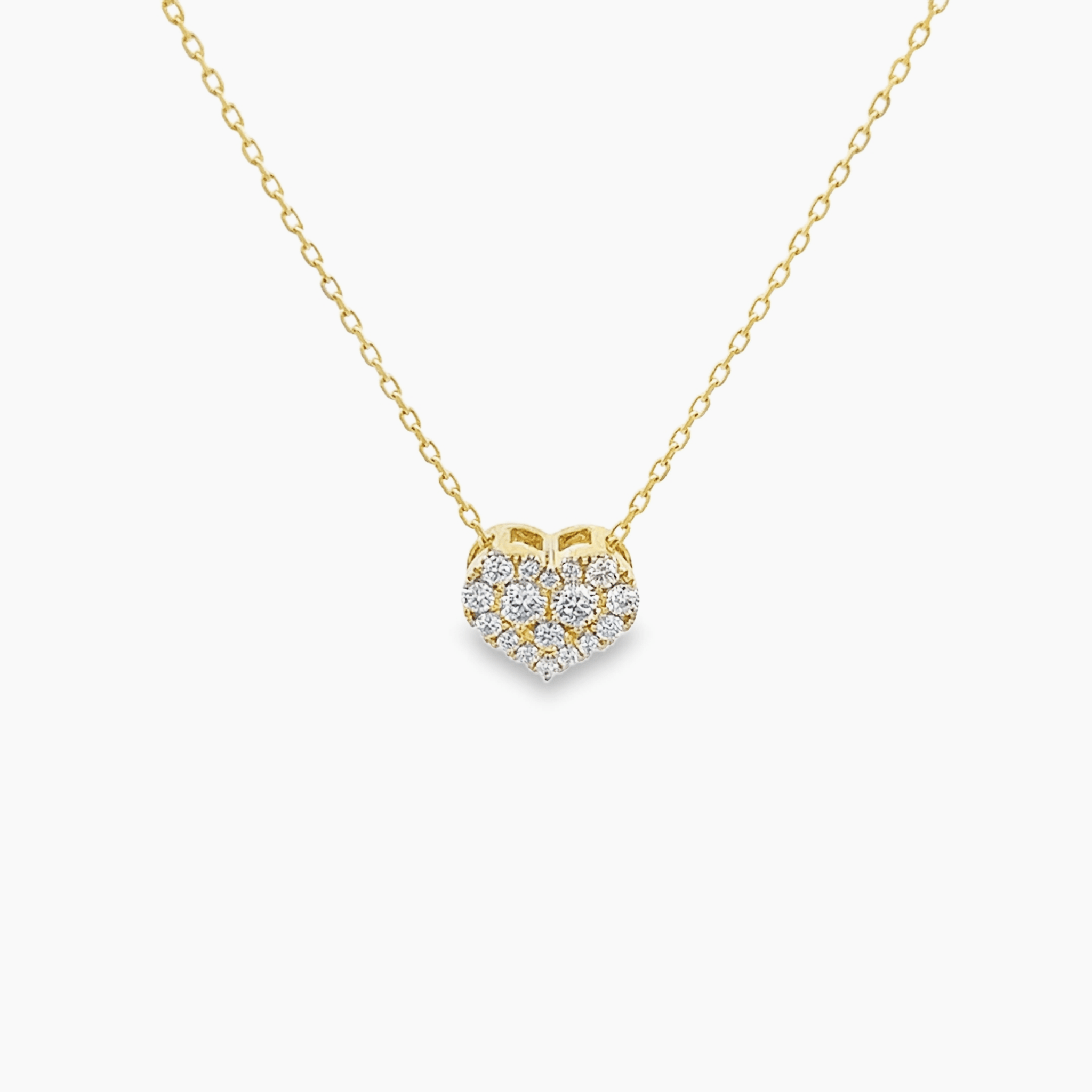 Vardy's Collection Heart Pendant Necklace with Round Diamonds in 14K Yellow Gold (0.35ctw)