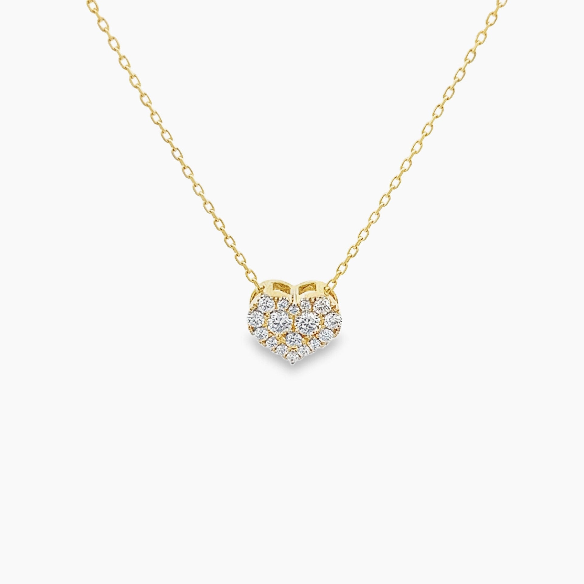 Vardy's Collection Heart Pendant Necklace with Round Diamonds in 14K Yellow Gold (0.35ctw)