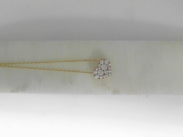 Vardy's Collection Heart Pendant Necklace with Round Diamonds in 14K Yellow Gold (0.35ctw)