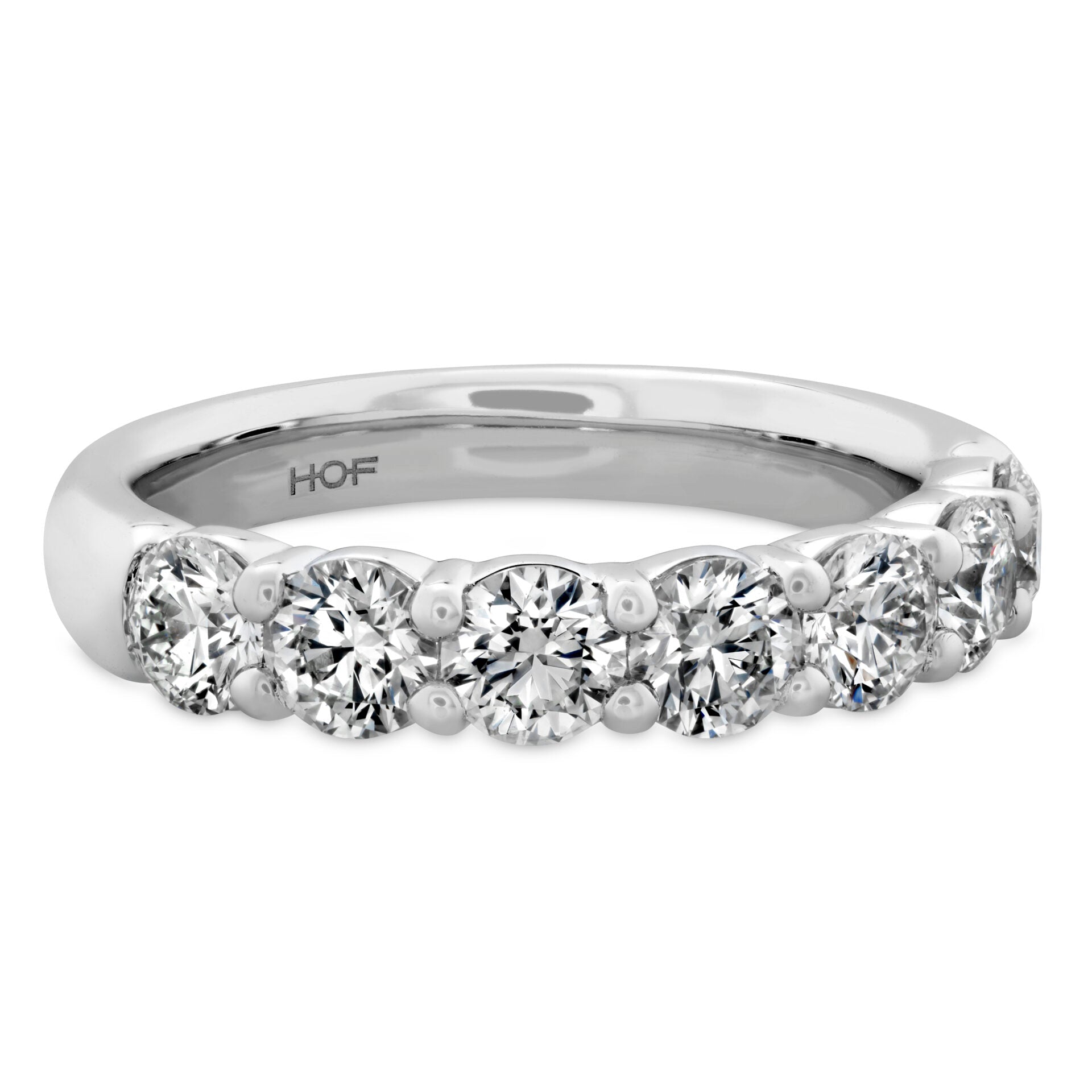 Vardy's Collection Hearts On Fire Cut Diamond 7 Stone U Set Wedding Band in 18K White Gold (1.02ctw)