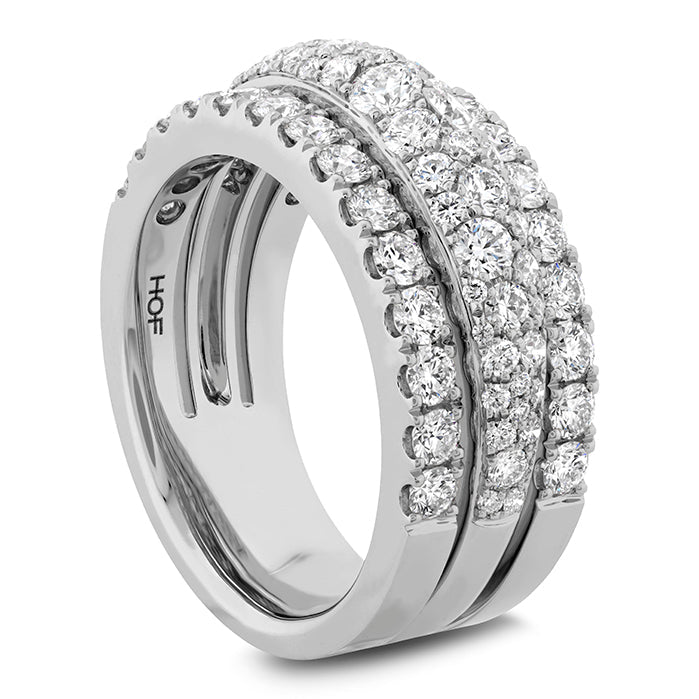Vardy's Collection Hearts On Fire Cut Diamond Triple Row Fashion Ring in 18K White Gold (1.76ctw)