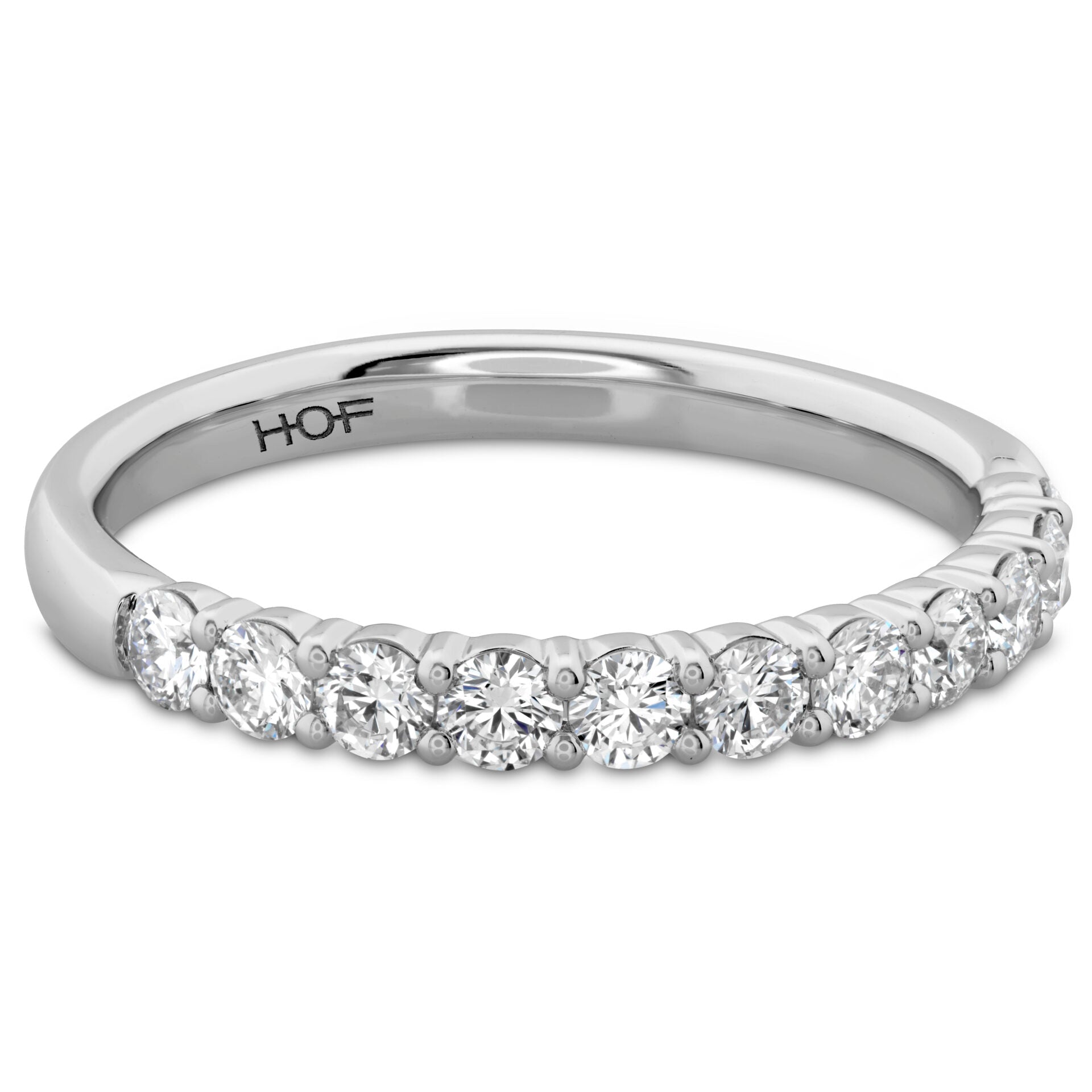 Vardy's Collection Hearts On Fire Cut G/H Vs2 Diamond Three Quarters Wedding Band in 18K White Gold (1.04ctw)
