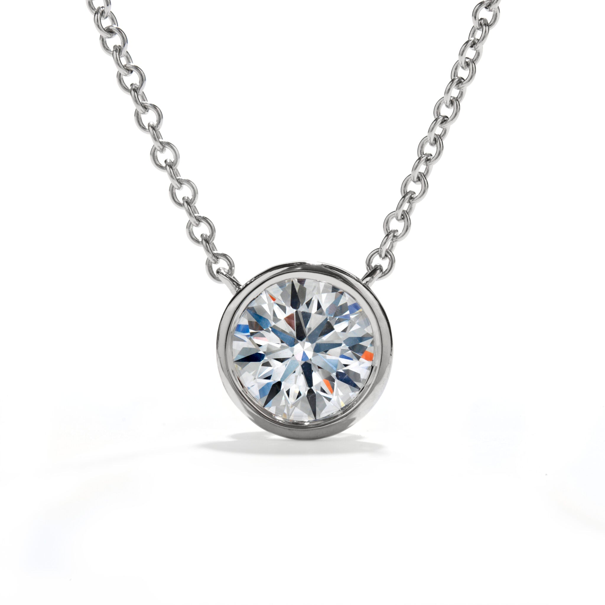 Vardy's Collection Hearts On Fire Cut H VVS1 Diamond Bezel Pendant in 18K White Gold (0.73ct)