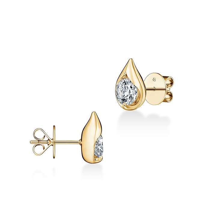 Vardy's Collection Hearts on Fire Droplet Stud Earrings in 18K Yellow Gold (0.68ct)