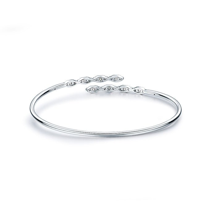 Vardy's Collection Hearts On Fire Marquise Bangle Bracelet in 18K White Gold (0.52ctw)