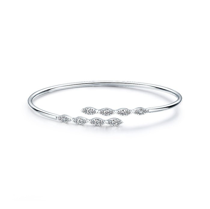 Vardy's Collection Hearts On Fire Marquise Bangle Bracelet in 18K White Gold (0.52ctw)