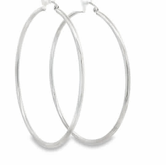 Vardy's Collection Hoop Earrings in 14K White Gold