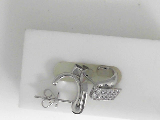 Vardy's Collection Inside Out Diamond Flip Huggies Earrings in 18K White Gold (0.49ct)