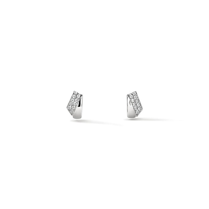 Vardy's Collection Inside Out Diamond Flip Huggies Earrings in 18K White Gold (0.49ct)