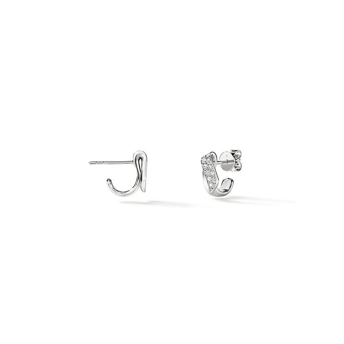 Vardy's Collection Inside Out Diamond Flip Huggies Earrings in 18K White Gold (0.49ct)