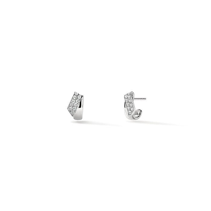Vardy's Collection Inside Out Diamond Flip Huggies Earrings in 18K White Gold (0.49ct)