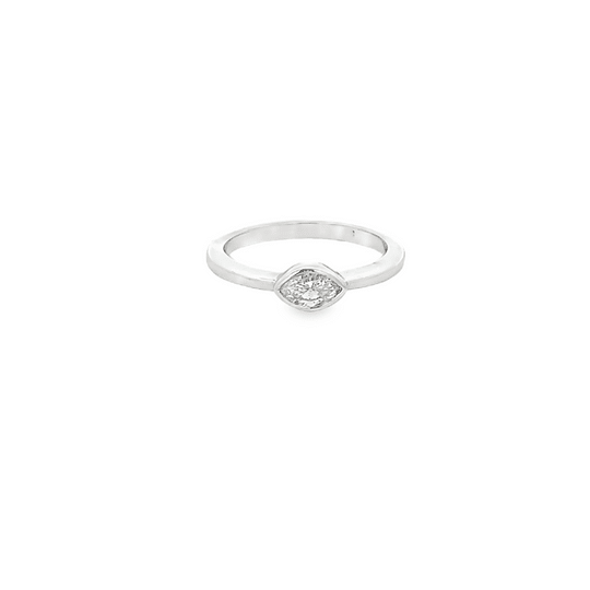 Vardy's Collection Marquise Bezel Set Ring in 14K White Gold (0.31ct)