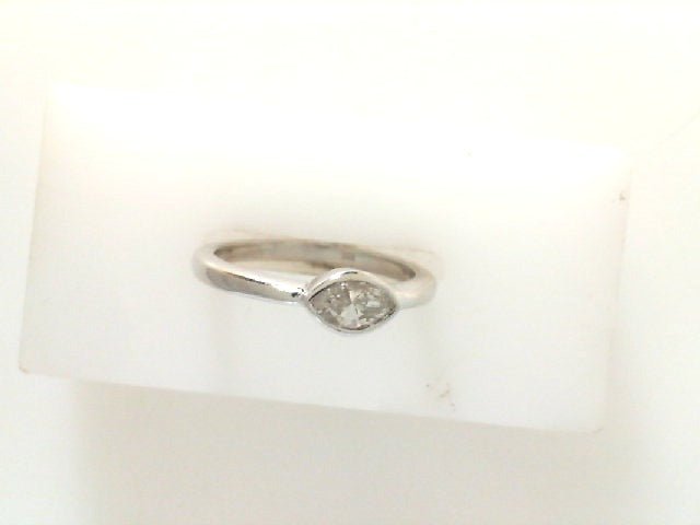 Vardy's Collection Marquise Bezel Set Ring in 14K White Gold (0.31ct)