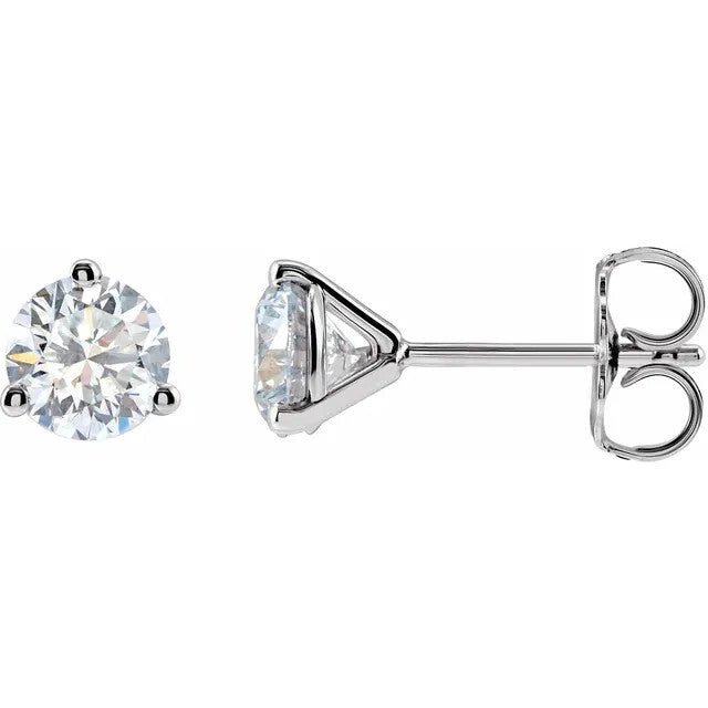 Vardy's Collection Martini Set Round Diamond Stud Earrings in 14K White Gold (1.42ct)