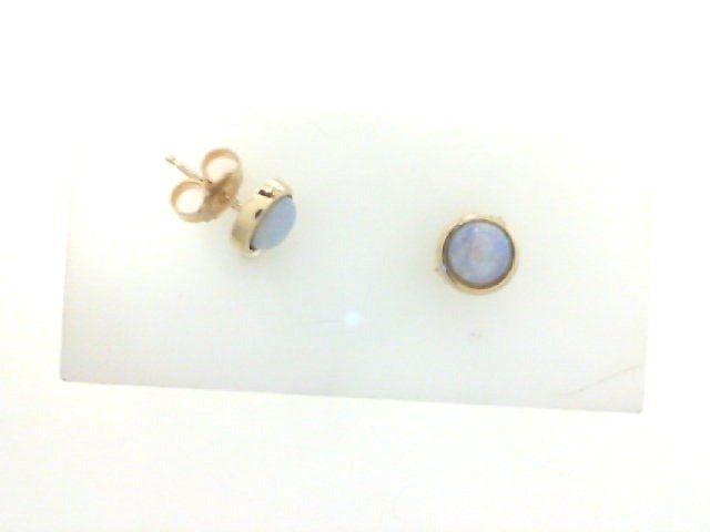 Vardy's Collection Opal Stud Earrings in 14K Yellow Gold