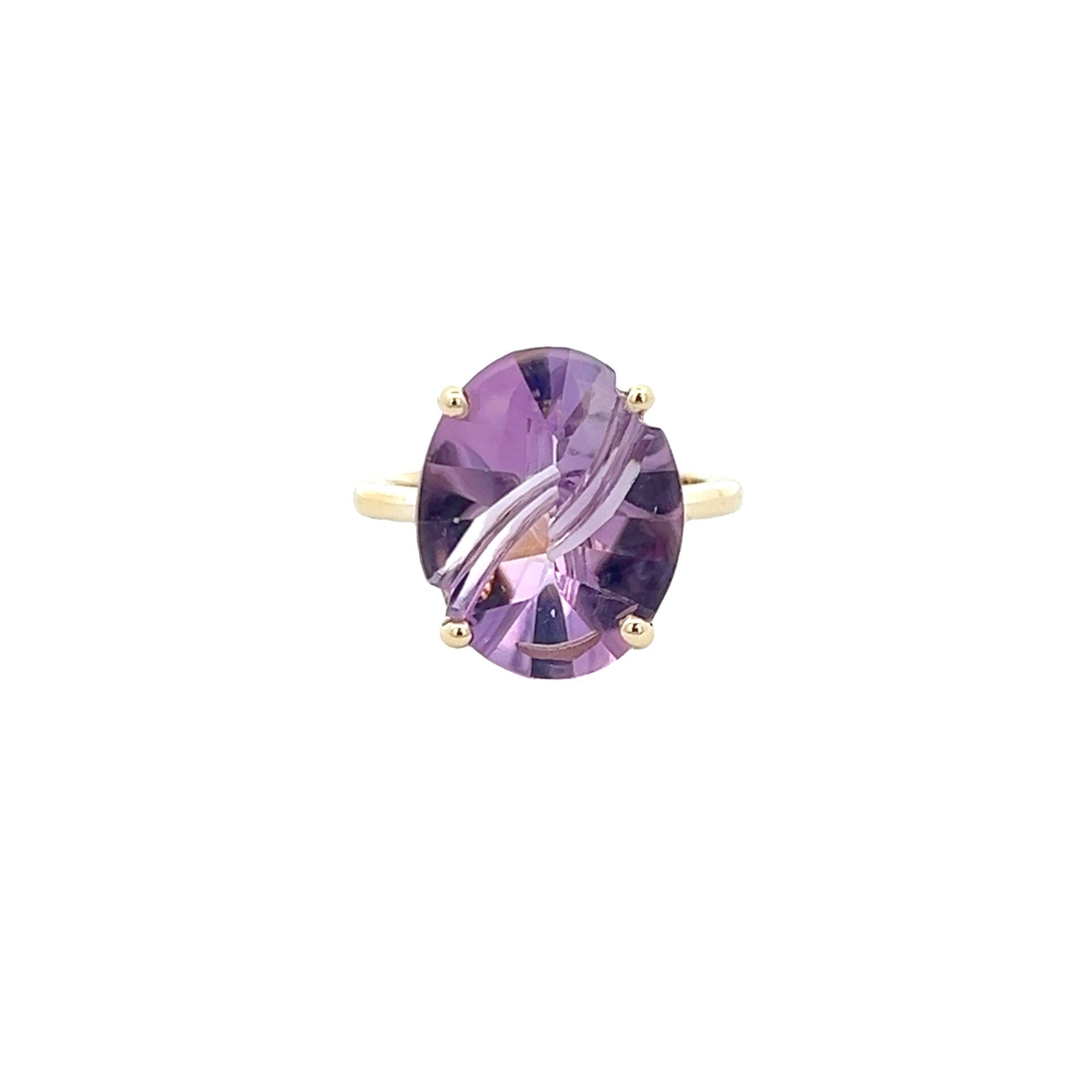 Vardy's Collection Oval Amethyst Fashion Ring in 14K Yellow Gold (7.31ct)