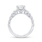Vardy's Collection Oval and Round Diamond 3 Stone Engagement Ring in 18K White Gold (2.02tcw)
