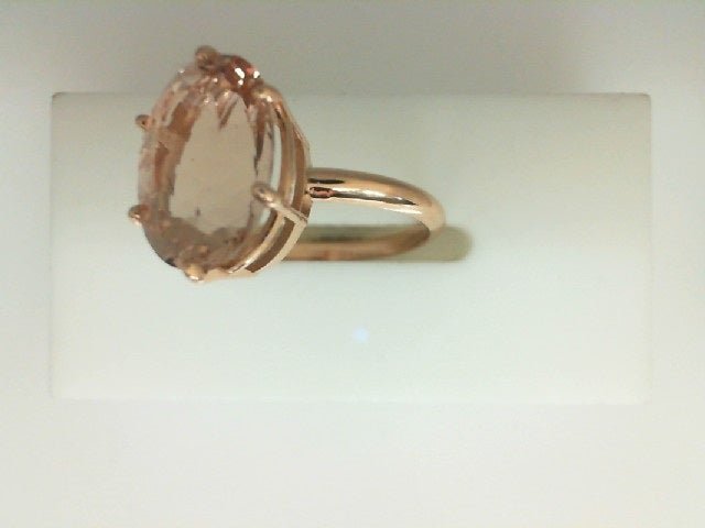 Vardy's Collection Oval Morganite Fashion Ring in 14K Rose Gold (6ct)