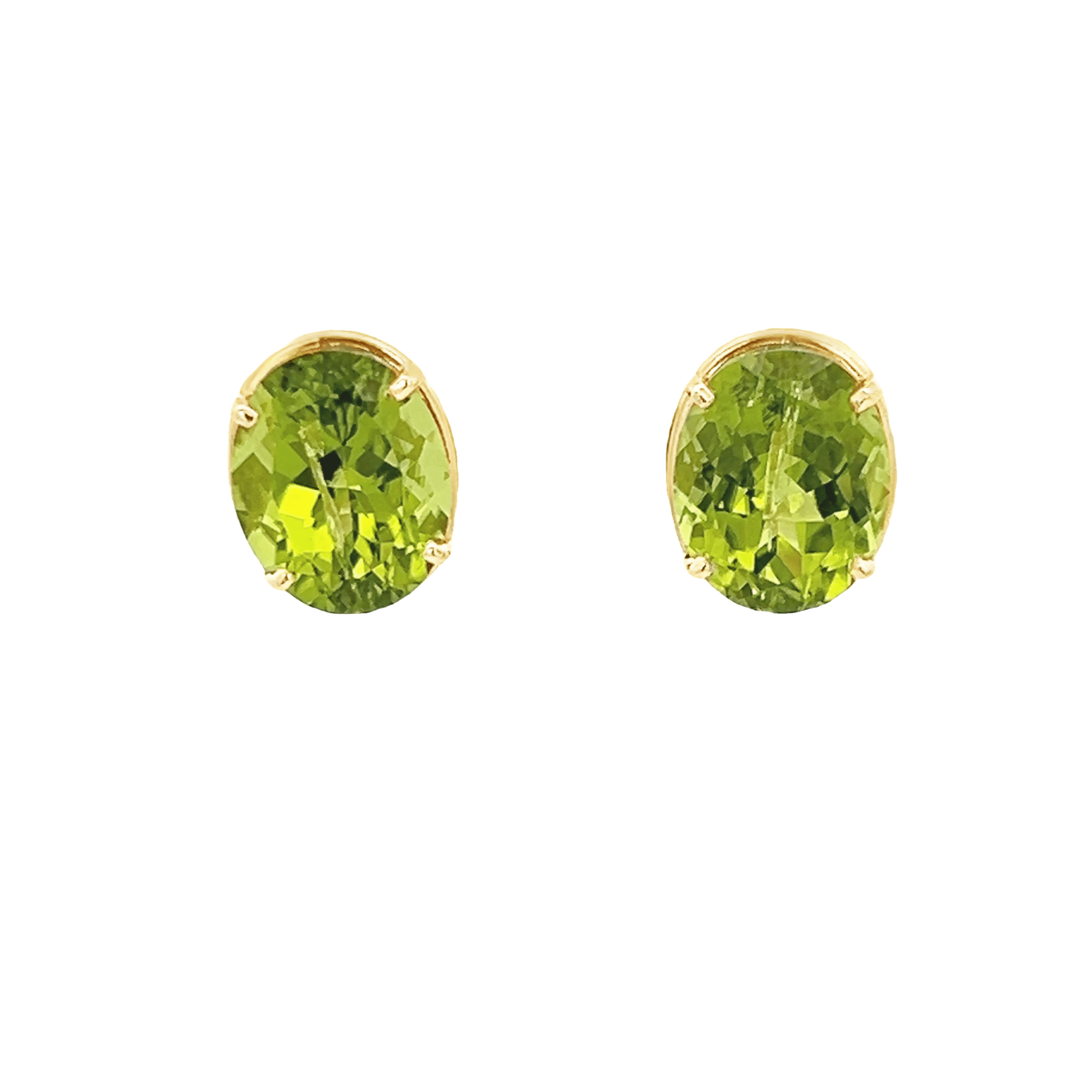 Vardy's Collection Oval Peridot Stud Earrings in 14K Yellow Gold (6.60ct)