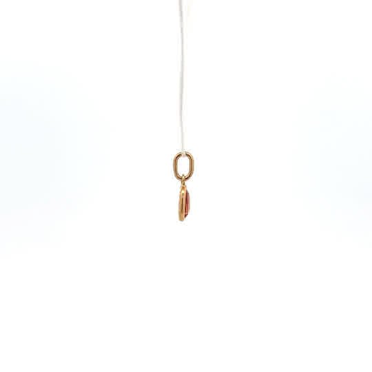 Vardy's Collection Oval Sapphire Drop Pendant Necklace in 18K Yellow Gold