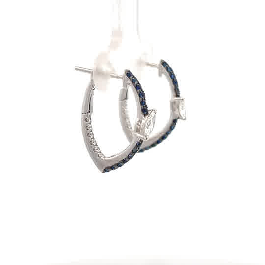 Vardy's Collection Pavé Diamond Bolt Hoop Earrings in 14K White Gold (0.81ct)