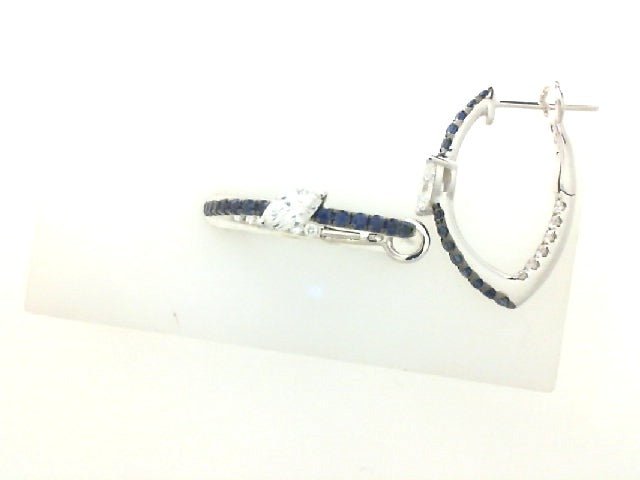 Vardy's Collection Pavé Diamond Bolt Hoop Earrings in 14K White Gold (0.81ct)