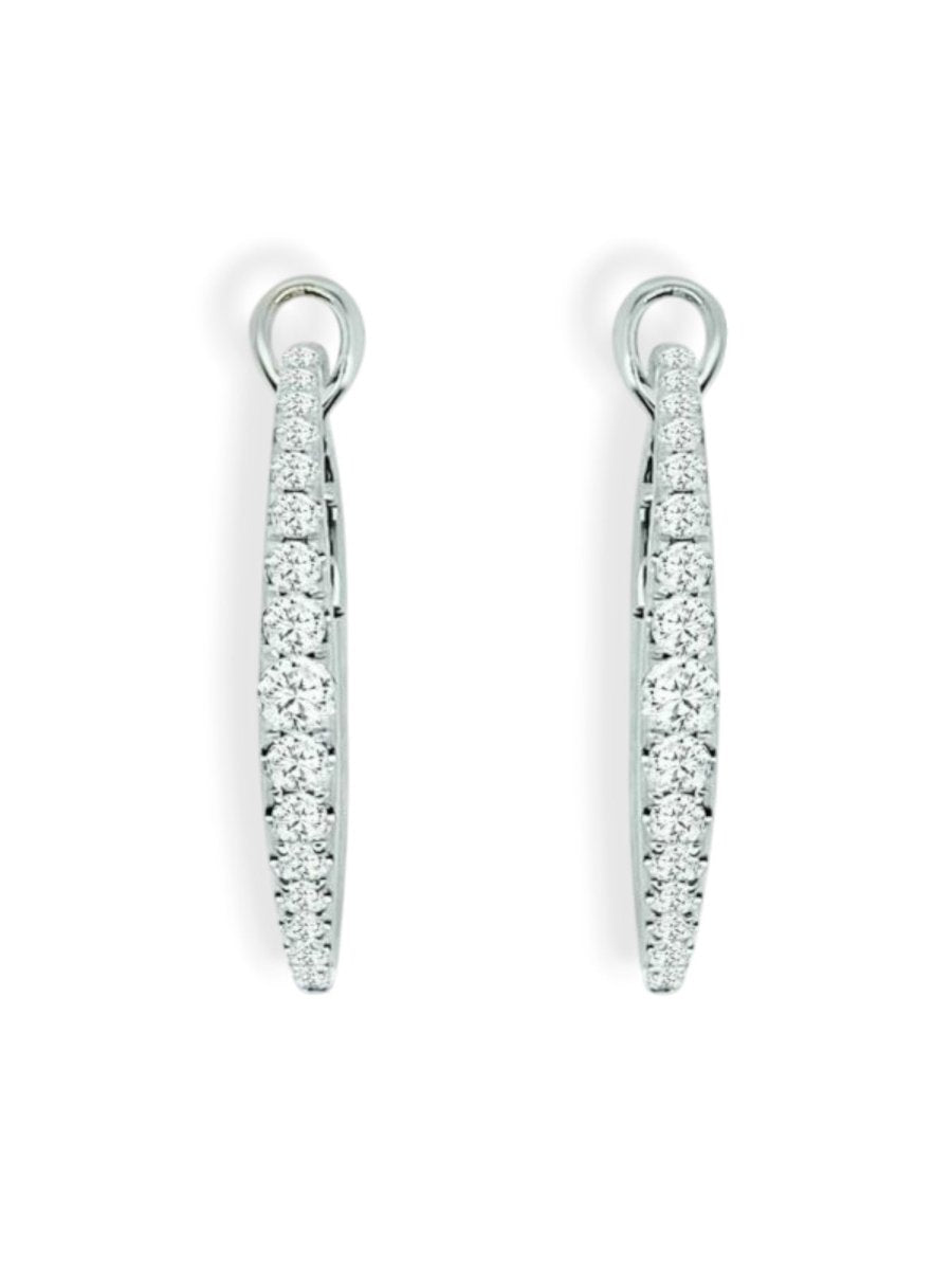 Vardy's Collection Pavé Diamond Hoop Earrings in 14K White Gold (1.2ct)