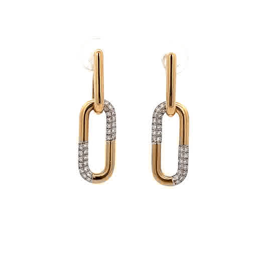 Vardy's Collection Pavé Paperclip Bracelet in 14K Yellow Gold (0.42ct)