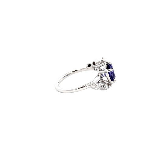 Vardy's Collection Pear Sapphire Fashion Ring in 18K White Gold (1.77ct)