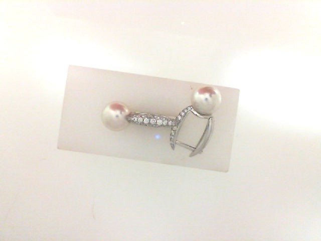 Vardy's Collection Pearl and Diamond Pendant Necklace in 14K White Gold (0.47ct)