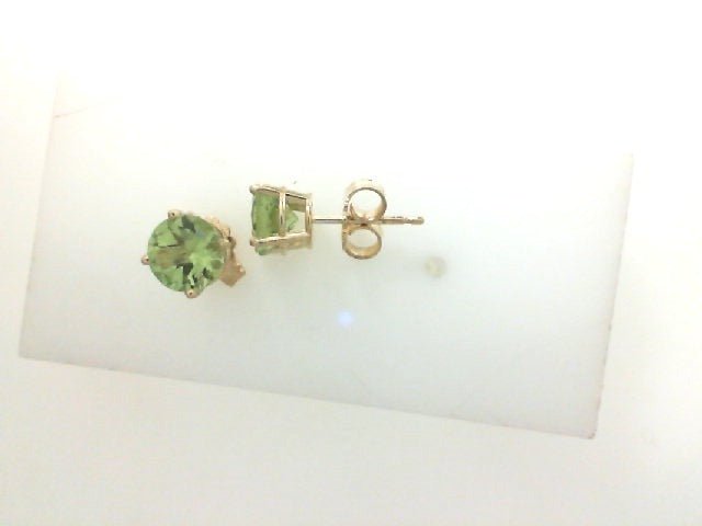 Vardy's Collection Peridot Stud Earrings in 14K Yellow Gold
