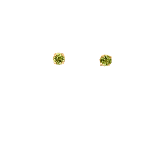 Vardy's Collection Peridot Stud Earrings in 14K Yellow Gold