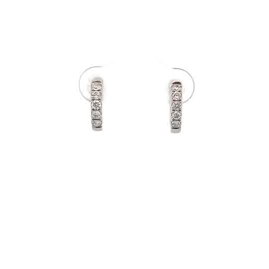 Vardy's Collection Polished 14K White Gold Small Hoop Earrings in White Gold (0.32ct)