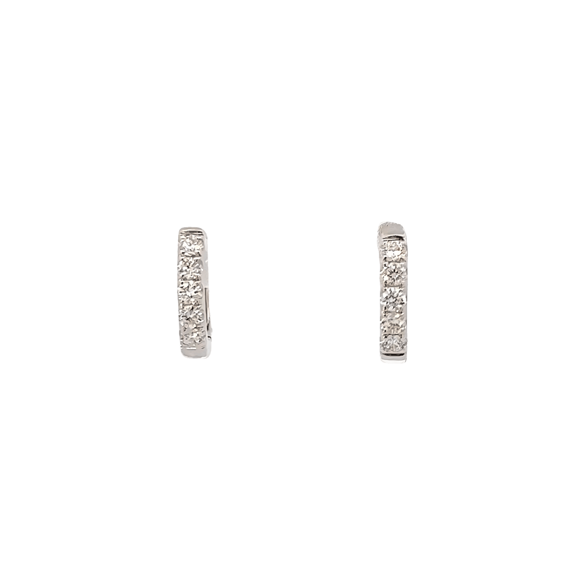 Vardy's Collection Polished 14K White Gold Small Hoop Earrings in White Gold (0.32ct)